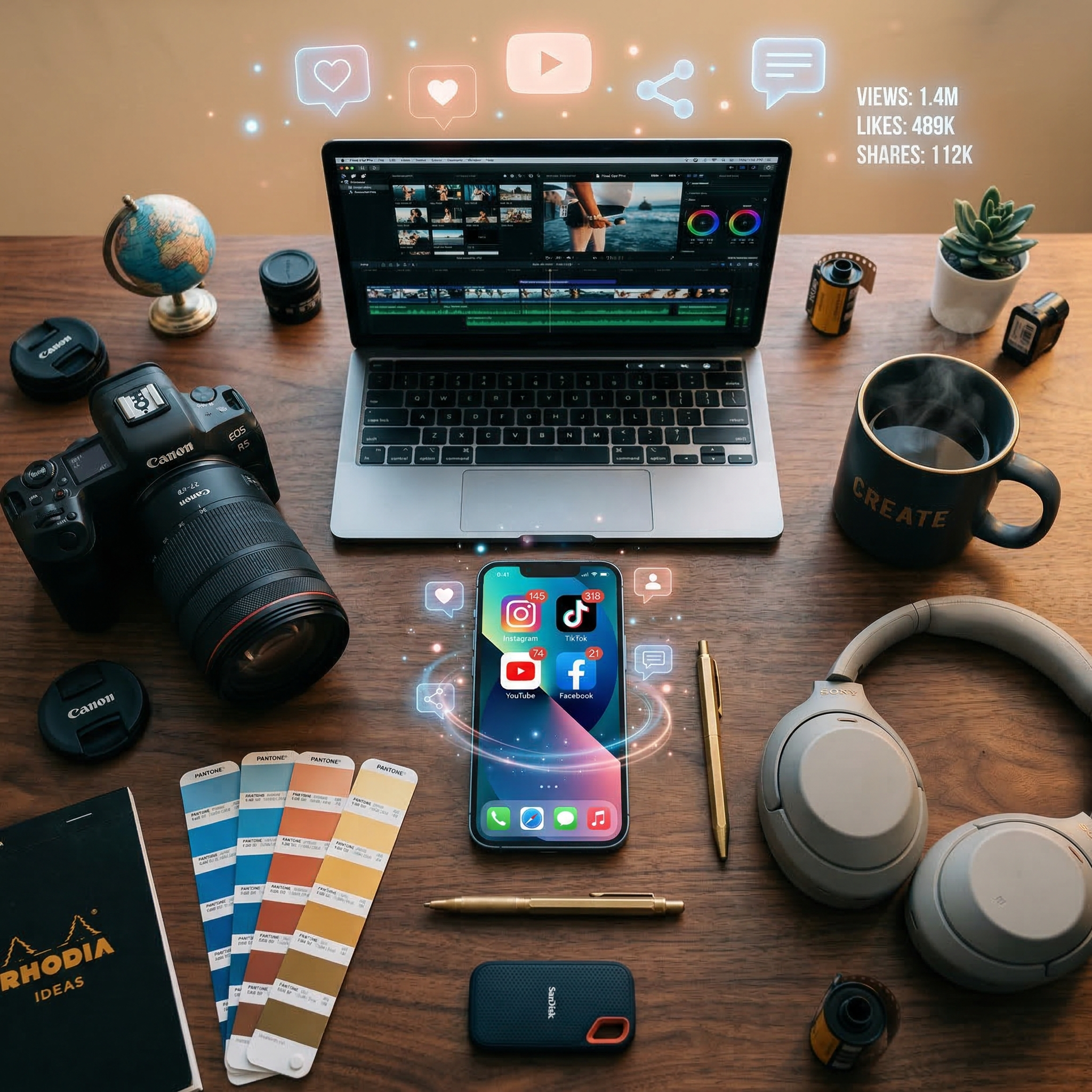 Digital marketing team workspace — Right Click Tech & Media
